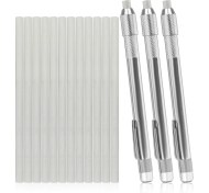 Resim Serendipitous Yuvarlak Steatit Tutucu 15'li Set, Beyaz Şeffaf Kalemler (Yurt Dışından) 