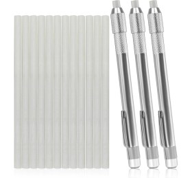 Resim Serendipitous Yuvarlak Steatit Tutucu 15'li Set, Beyaz Şeffaf Kalemler (Yurt Dışından) 