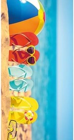 Resim denizlicotton Plaj havlusu, 80 x 150 cm Baskılı Havlu, Deniz Havlusu, Şezlong Havlusu Terlikler-75 x 150 