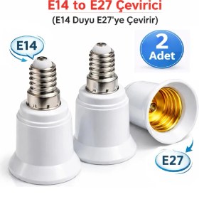 Resim Vwin E14'DEN E27'YE Dönüştürücü Duy, E14 Ince Duy’u Standart E27 Duy’a Çevirir (2 Adet) 