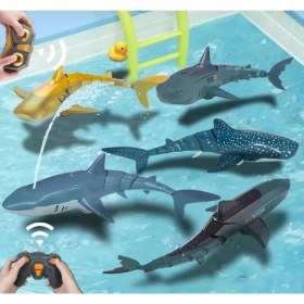 Resim Ceymstech USB Şarj Edilebilir Kumandalı Çift Motorlu Suda Yüzebilen Mini Köpek Balığı Oyuncak 