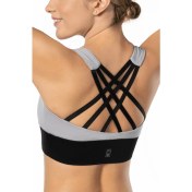 Resim Lioness Activewear Gri Yüksek Destekli Sırt Detaylı Kaplı Spor Sütyeni 
