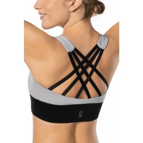 Resim Lioness Activewear Gri Yüksek Destekli Sırt Detaylı Kaplı Spor Sütyeni 