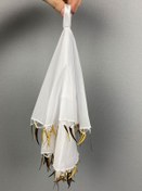 Resim Limelia Ekru Gold Kılıç Pullu Şifon Gelin Halay Mendili 5 Adet 