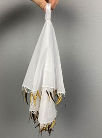 Resim Limelia Ekru Gold Kılıç Pullu Şifon Gelin Halay Mendili 5 Adet 