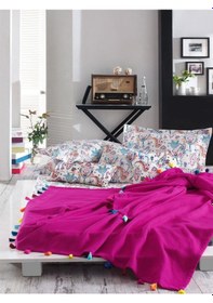 Resim İyi Geceler İstanbul Style Up Fuşya Pike Takımı Çift Kişilik Fuşya 