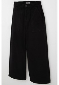Resim Breeze Kız Çocuk Gabardin Pantolon Geniş Paça Beli Lastikli 5-9 Yaş, Siyah Siyah 