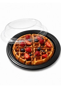 Resim Kapaklı Siyah Waffle Kasesi 300 Adet 