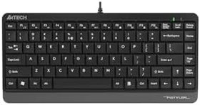 Resim A4 Tech FK11 Q Türkçe Usb Fn-Multimedya Mini Siyah/Gri Klavye 