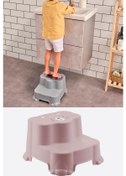 Resim Flosoft Kaydırmaz Çocuk Taburesi Çift Basamaklı, Çocuk Banyo Lavabo Merdiven Yükseltici Pembe 