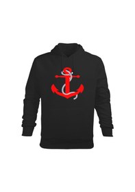 Resim Efluce Erkek Kapüşonlu Sweatshirt, Gemi Çapası 