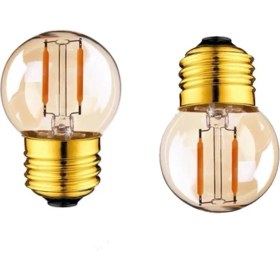 Resim Fujika G45 4W Rustik LED Ampul Sarı Cam 2'li 