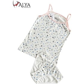 Resim Alya Underwear Kız Çocuk Baskılı Ip Askılı Atlet Ve Slip Takımı Kar Tanesi Baskılı 