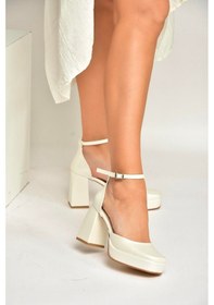 Resim Fox Shoes Y246043009 Sedef Kalın Platform Topuklu Abiye Ayakkabı SEDEF 