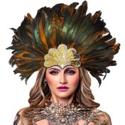 Resim Kadın Tüy Başlık Tüy Payet Başlık Karnaval Başlık Payet Başlık Karnaval Başlık 