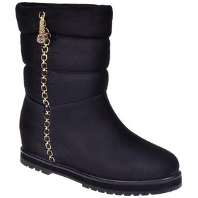 Resim Pullman İçten Dolgu Tabanlı Kadın Bot Sms-63122 Siyah Süet-siyah Süet Siyah 