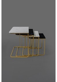 Resim Veys Yaldızlı Vegas Zigon Sehpa - Tekersiz (541592639) 