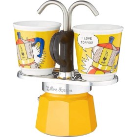 Resim CetKing - Set Mini Express: Ocak Üstü Espresso Pişirici + 2 Cups - Lichtenstein Serisi 