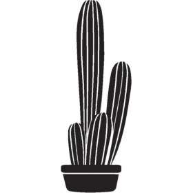 Resim Saksı Çiçeği Kaktüs (Oto-Motor-Laptop-Duvar-Dekor) (Tip 2) 10 x 27 cm 
