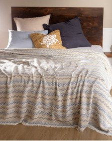 Resim Madame Coco Blasimon Çift Kişilik Pamuklu Yatak Örtüsü - Açık Mavi 8684427228784 Mavi 