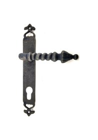 Resim Antika Tarz Dekoratif Pirinç Burma Oda Kapı Kolu - 247x35 Mm, Oksit Tg-v 5540 