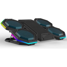 Resim Idock F12 - 2600RPM Yüksek Devirli Fan Gaming Laptop Soğutucu Stand 