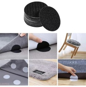 Resim Lovyco 10 Adet Halı Kaydırmaz Yuvarlak Bant Çarşaf örtü Kaymasını Önleyici Cırtlı Yapışkan Bant 50 mm Çap 