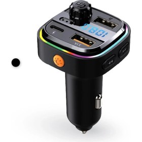 Resim Nefertiya 3.1A Fm Transmitter Müzik Oynatıcı Kablosuz Bağlantı + Araç Şarjı Rgb Type-C AFT13 