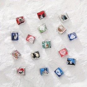 Resim 1 adet Krem Kalp Kedi ve Hayvan Tasarımı DIY Pet Temalı Takı Kilit - Sevimli Karikatür Hayvan Figürleri Pastel Arka Planlarla, Dayanıklı Titanyum 316L Paslanmaz Çelik, El Sanatları Aksesuarları, El Sanatları Takı Aksesuarları, Eğlenceli Tasarım, Kaliteli El Sanatları 