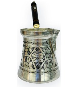 Resim Paşa İşlemeli 6 Kişilik Kalaylı Bakır Cezve 