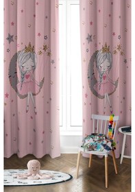 Resim Parlak Saten Mikro Kumaş Çift Kanat Çocuk Odası Fon Perde Takımı Prd0041 