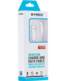 Resim Syrox C70 2.0A Micro Şarj Data Kablosu 
