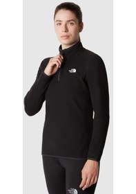 Resim The North Face W 100 Glacier 1/4 Zip Kadın Outdoor Polar Sweatshirts Nf0a855mjk31 Siyah 001 