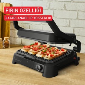 Resim TEFAL SuperGrill 3in1 XL 8 Porsiyon Kapasiteli 2200 Watt Barbekü Izgara ve Tost Makinesi - Inox 