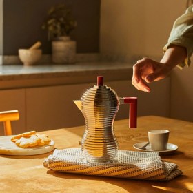 Resim Alessi Pulcina Espresso Kahve Makinesi 20 cm Kırmızı 