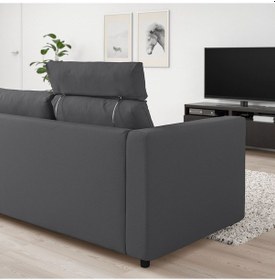 Resim 3'lü Kanepe, Hallarp Gri, Dar Kolçaklı/baş Destekli Gri 