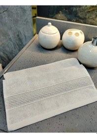 Resim Deluxe Pamuklu Low Twist El Havlusu 30x50 Cm Bej Gri 