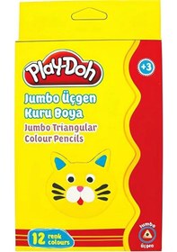Resim Play-doh 12 Renk Jumbo Üçgen Kuru Boya Çok Renkli 