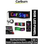 Resim Taşınabilir Özelleştirilebilir Cama Yapıştırılan Mobil Uygulama Kontrollü Araç Oto Rgb Led Panel 