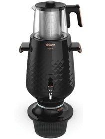 Resim Arzum AR3083 Ehlikeyf Elektrikli Semaver Çay Makinesi 3.5L 2200W Cam Demlik Otomatik Sıcak Tutma - Siyah 