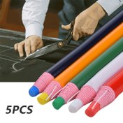 Resim 5'li Su Çözünebilir Kumaş Kalemleri - Dikiş ve DIY El İşleri için Terzi Seçimi, Tavuskuşu Yeşili, Beyaz, Kırmızı, Mavi, Sarı Renklerde Mevcut 