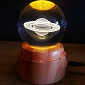 Resim Satürn Tasarımlı Dönen Cam Küre 