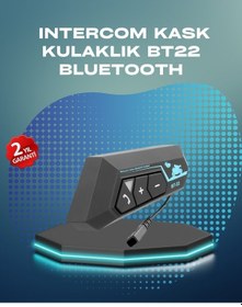 Resim Universal Bt22 Kask Bluetooth Kulaklık Su Geçirmez Motosiklet İletişim Sistemi 