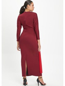 Resim Serpil Exclusive Taş İşlemeli Drapeli Uzun Elbise - Özel Günlerin Göz Alıcı Şıklığıtaş İşlemeli Drapeli Uzun Elbise - Özel Günlerin Göz Alıcı Şıklığı Bordo 