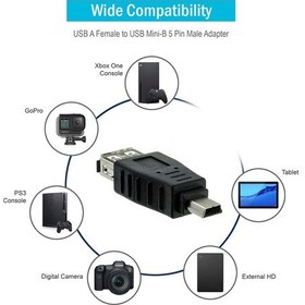 Resim Usb 2.0 Dişi - Mini Usb 5pin Erkek Adaptör Otg İşlevi 