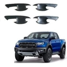 Resim Ebal Oto Ford Ranger Mat Siyah Kapı Kolu Iç Kaplama 4 Prç 2015-2018 Model arası uyumlu 