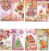 Resim Suntek Yılbaşı Tebrik Kartları Seti Festival Kış Doğum Günü Hediyesi Sevimli Dıy Stil C 8 Adet 