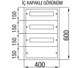 Resim Çetinkaya Pano 36'lı Sıva Üstü Sigorta Dağıtım Panosu 32X60X17,5 Çp 802 