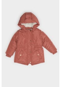 Resim Defacto Kapüşonlu Çıtçıtlı Mont Kız Bebek A2451a525aubr495 Bordo-br495 