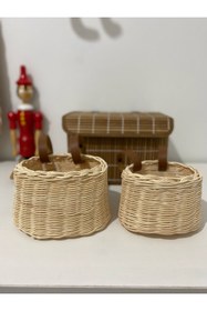 Resim Nedabella Büyük Hasır Sepet ,bambu Scooter Sepeti, Çocuk Scooter /rattan Bisiklet Sepeti 